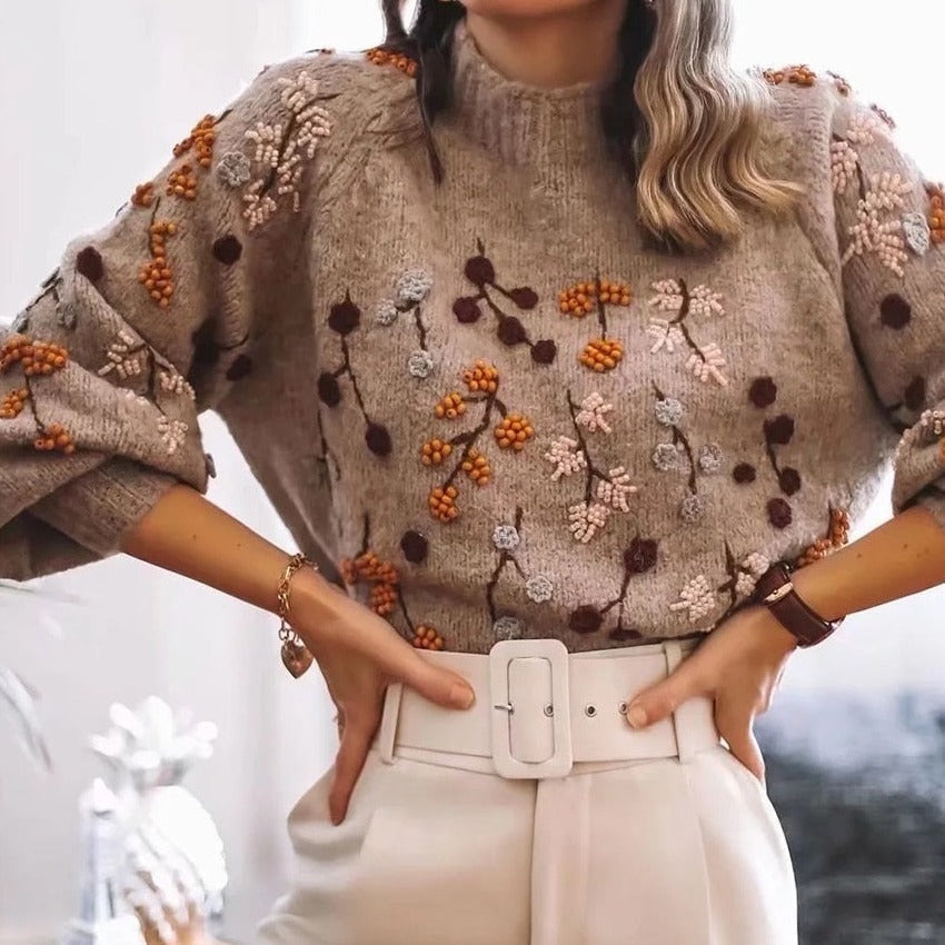 Lely | Pull doux et confortable pour femmes avec imprimé d'automne