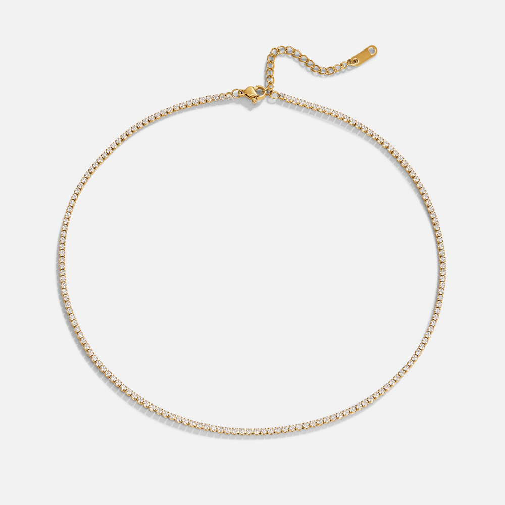 Collier Sabine Or et Cristal