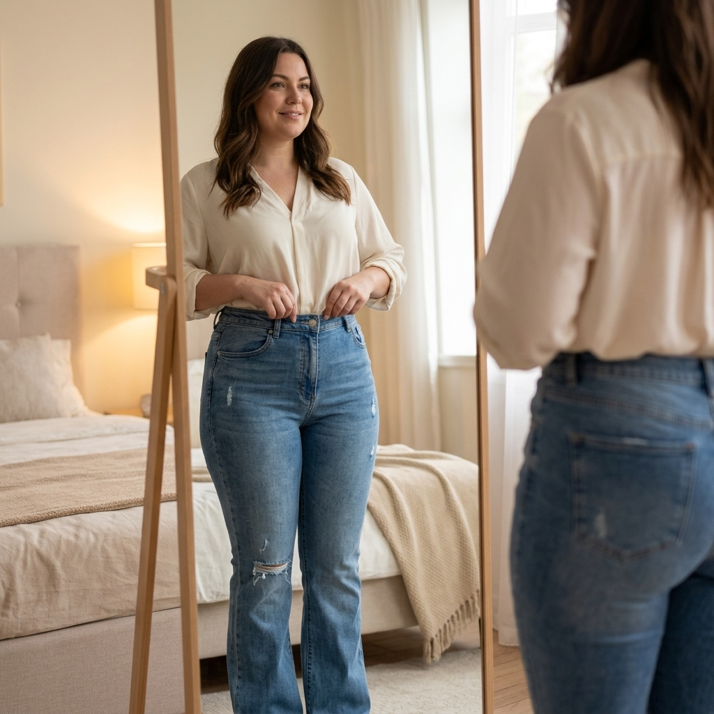 Jean Évasé Femme Denara – Déchiré, Taille Haute