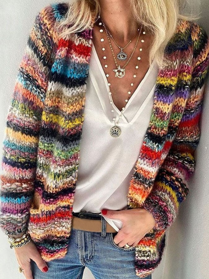 Lola | Gilet tricoté coloré pour femmes