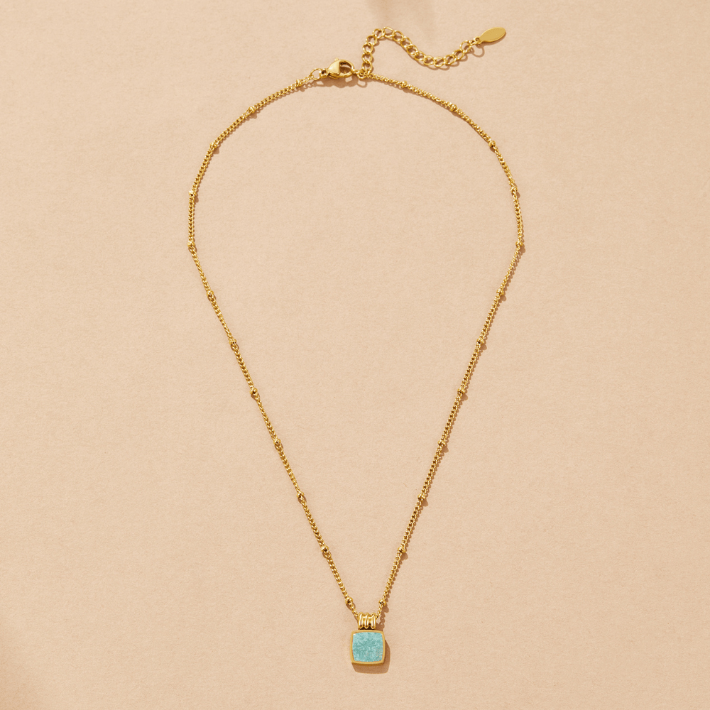 Collier avec pendentif Claudine vert