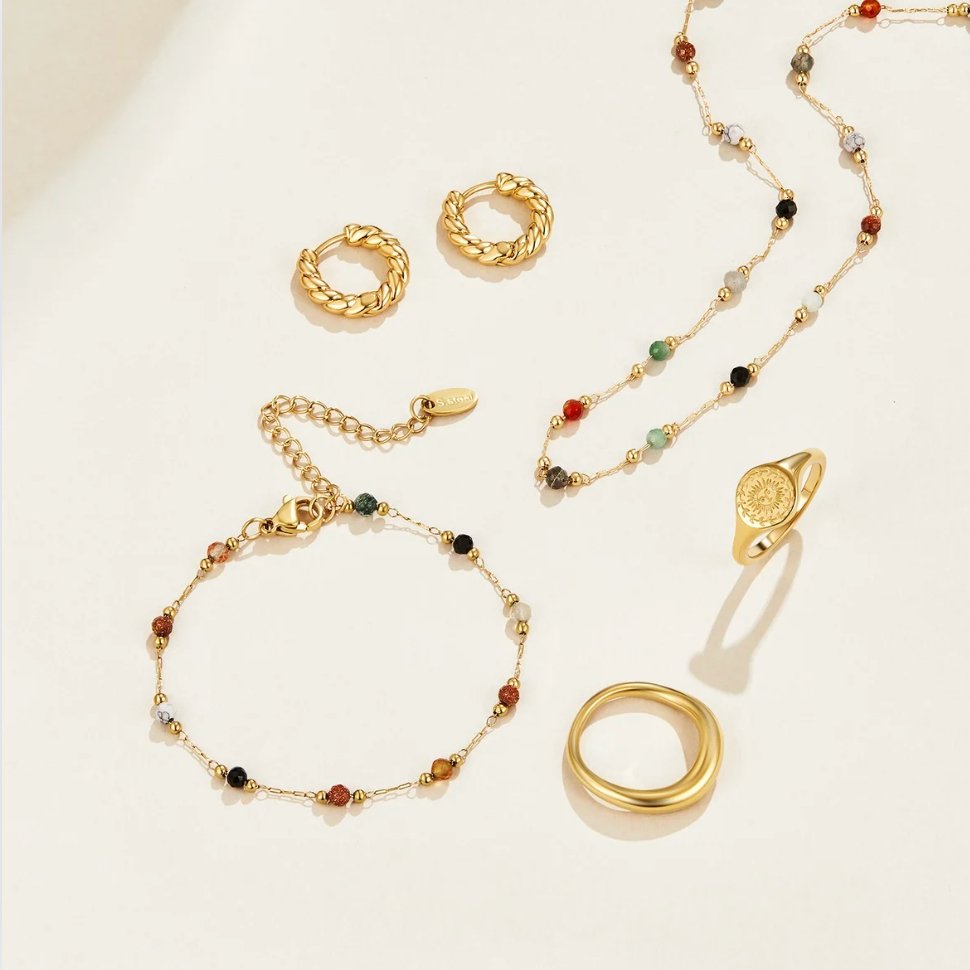 Collier de perles et de pierres Elysia