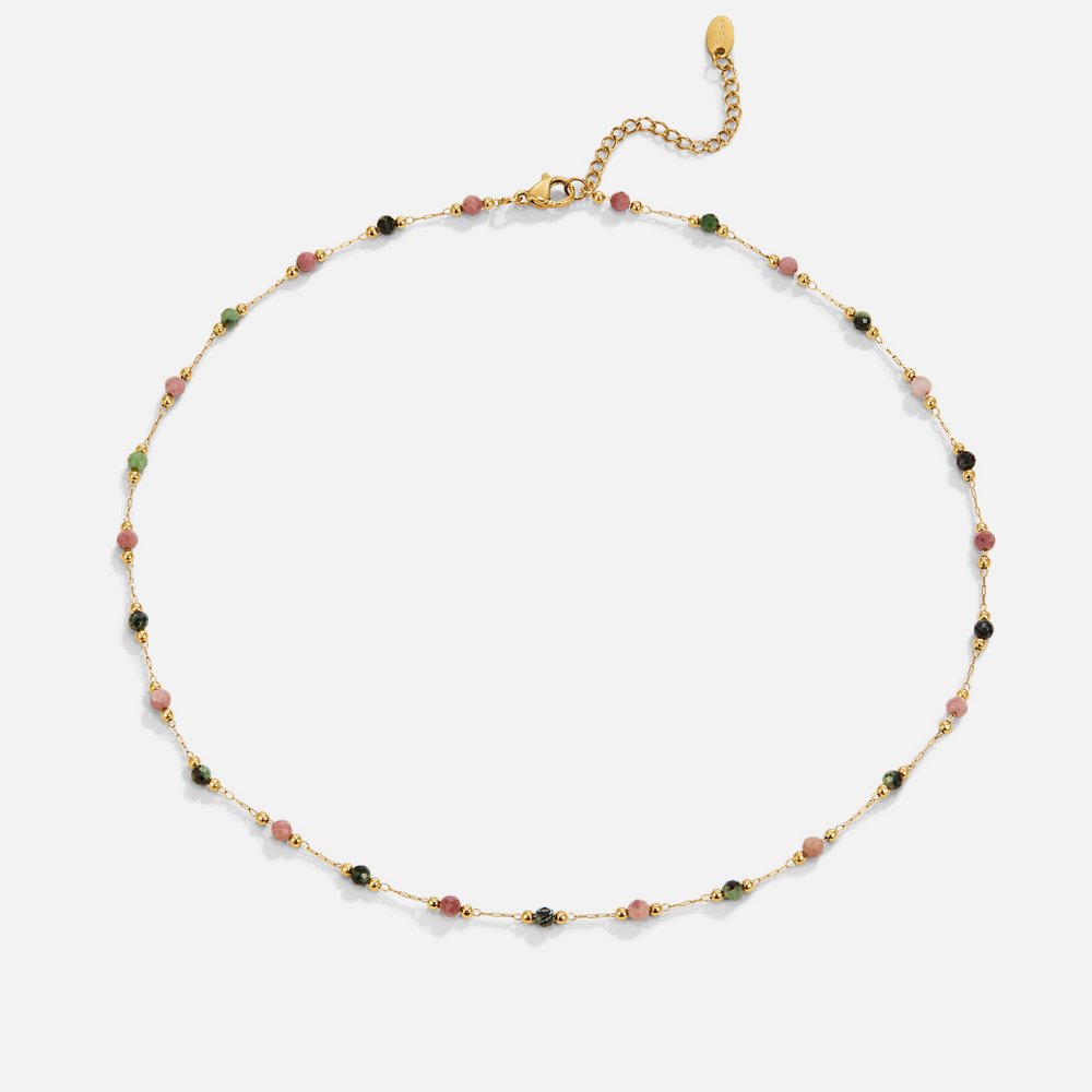 Collier Yvette perlé avec pierre