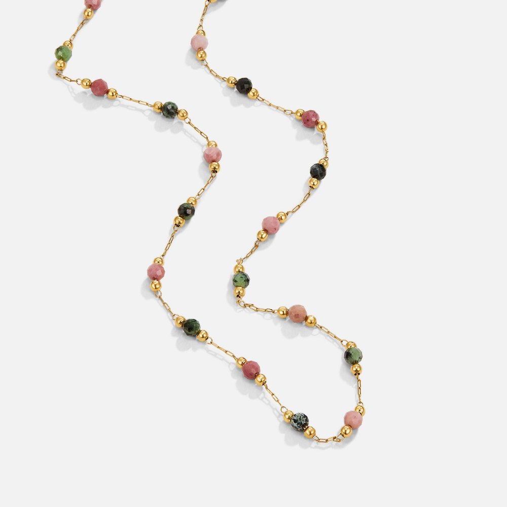 Collier Yvette perlé avec pierre
