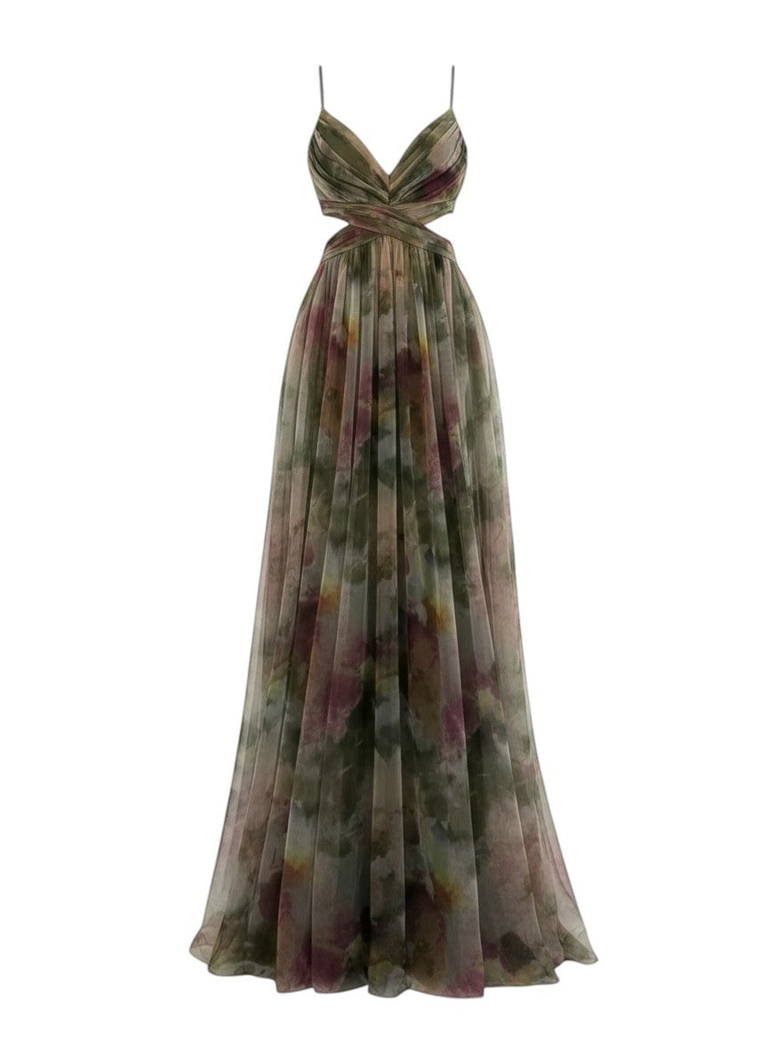 Émilienne - Robe longue artistique à effet fluide