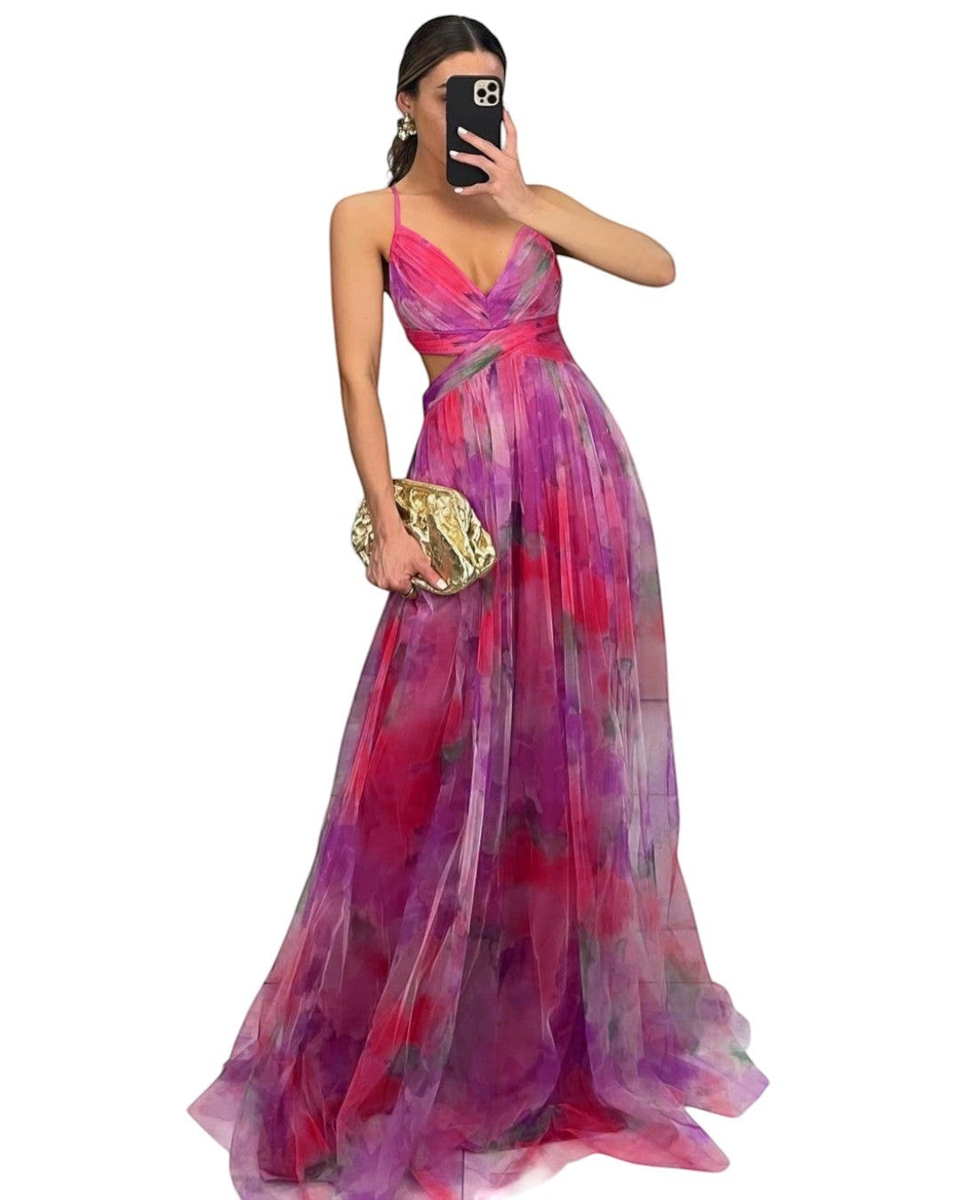 Émilienne - Robe longue artistique à effet fluide