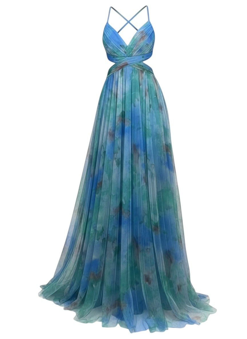 Émilienne - Robe longue artistique à effet fluide