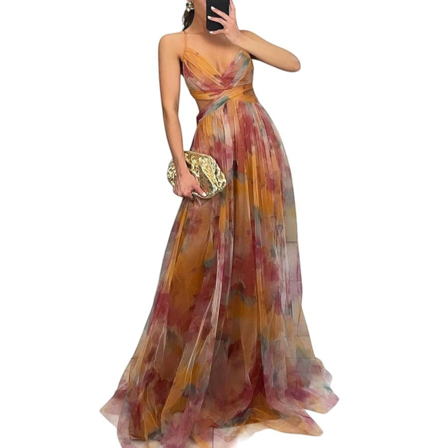 Émilienne - Robe longue artistique à effet fluide