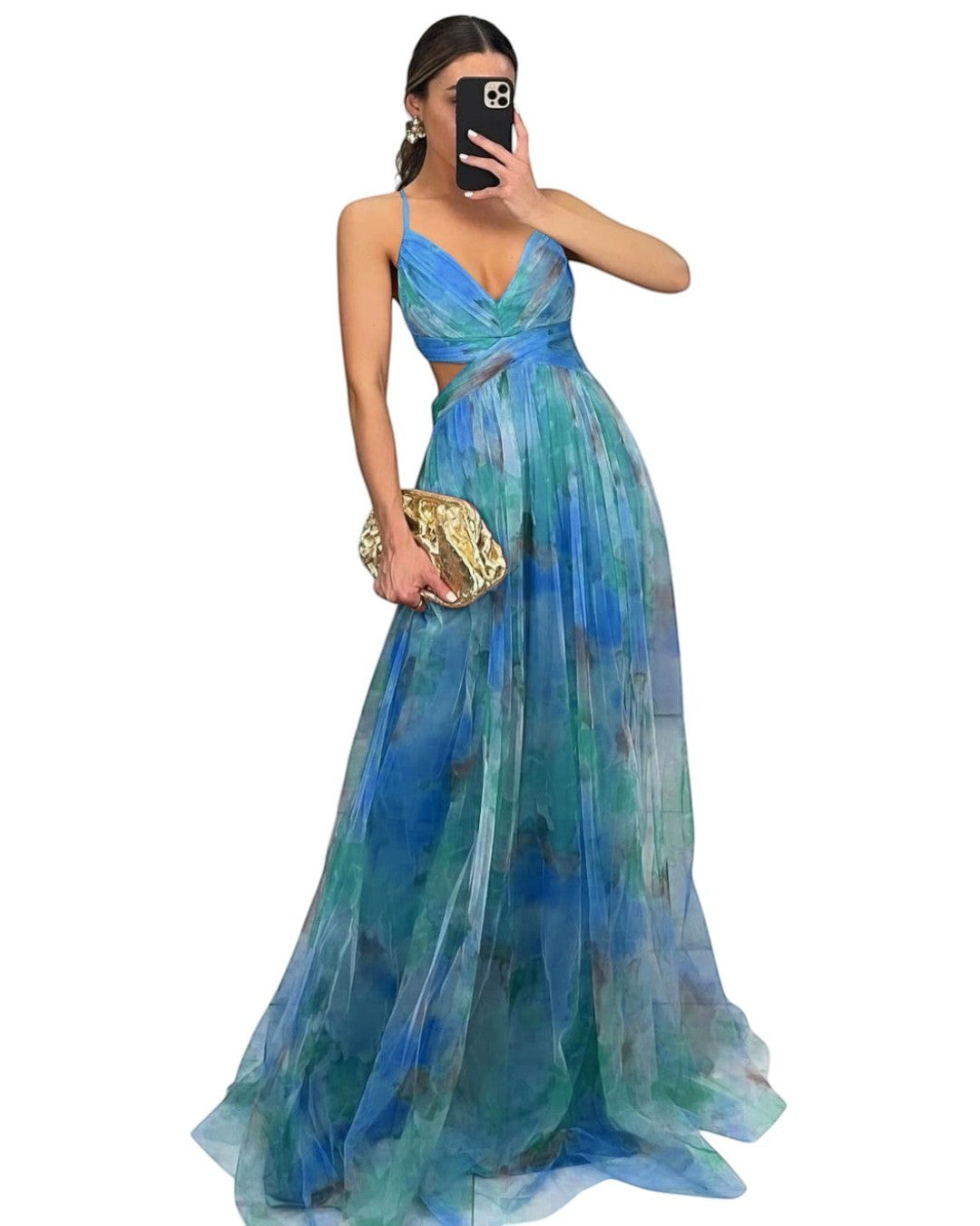 Émilienne - Robe longue artistique à effet fluide