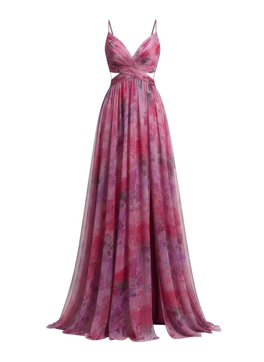 Émilienne - Robe longue artistique à effet fluide