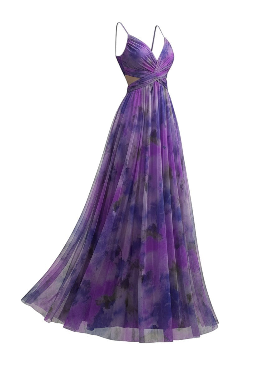 Émilienne - Robe longue artistique à effet fluide