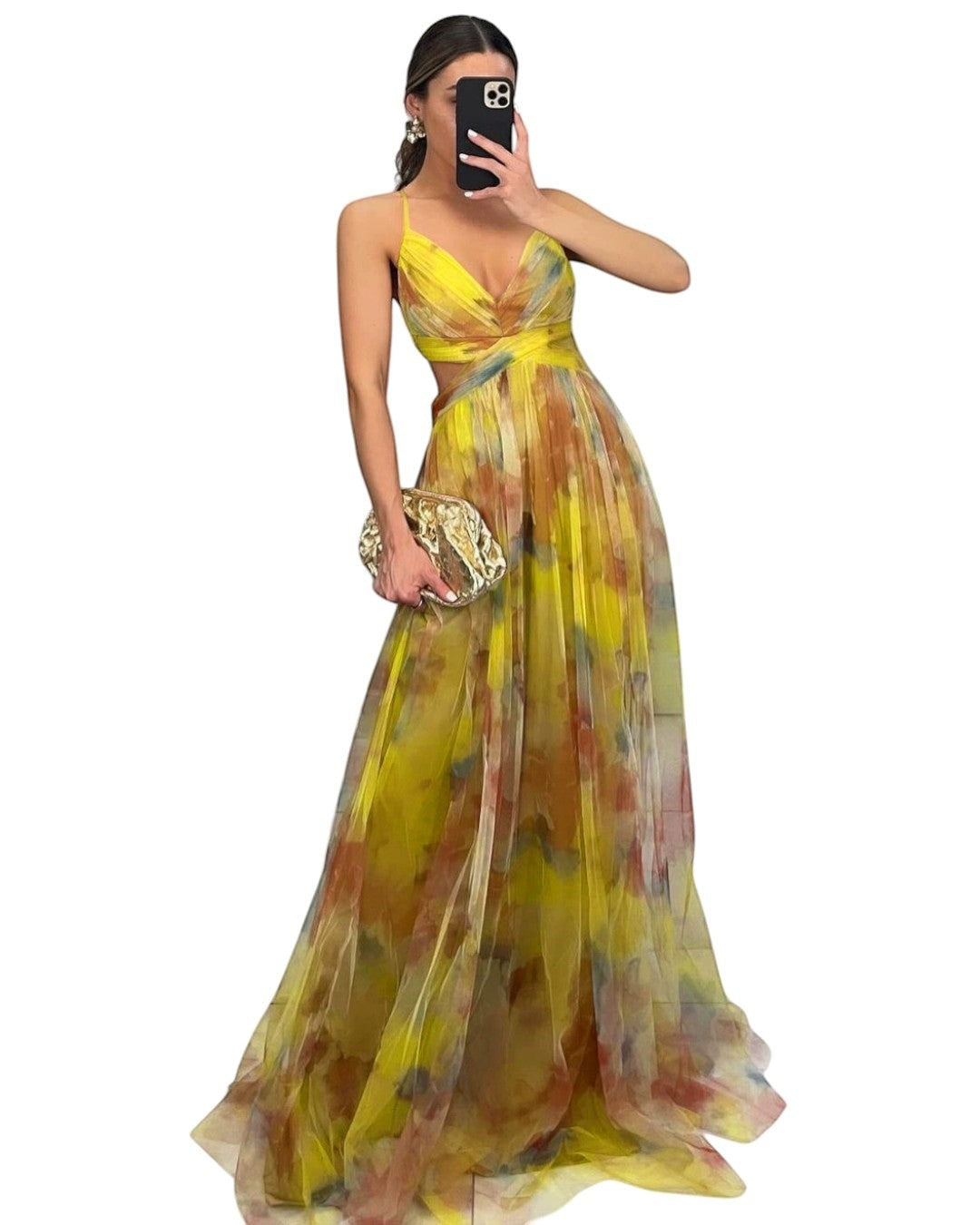Émilienne - Robe longue artistique à effet fluide