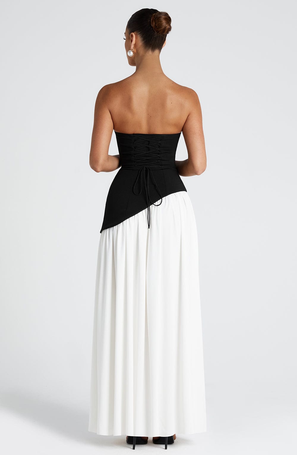 Robe Maxi Sans Bretelles pour Femme avec Fente Haute et Taille Asymétrique