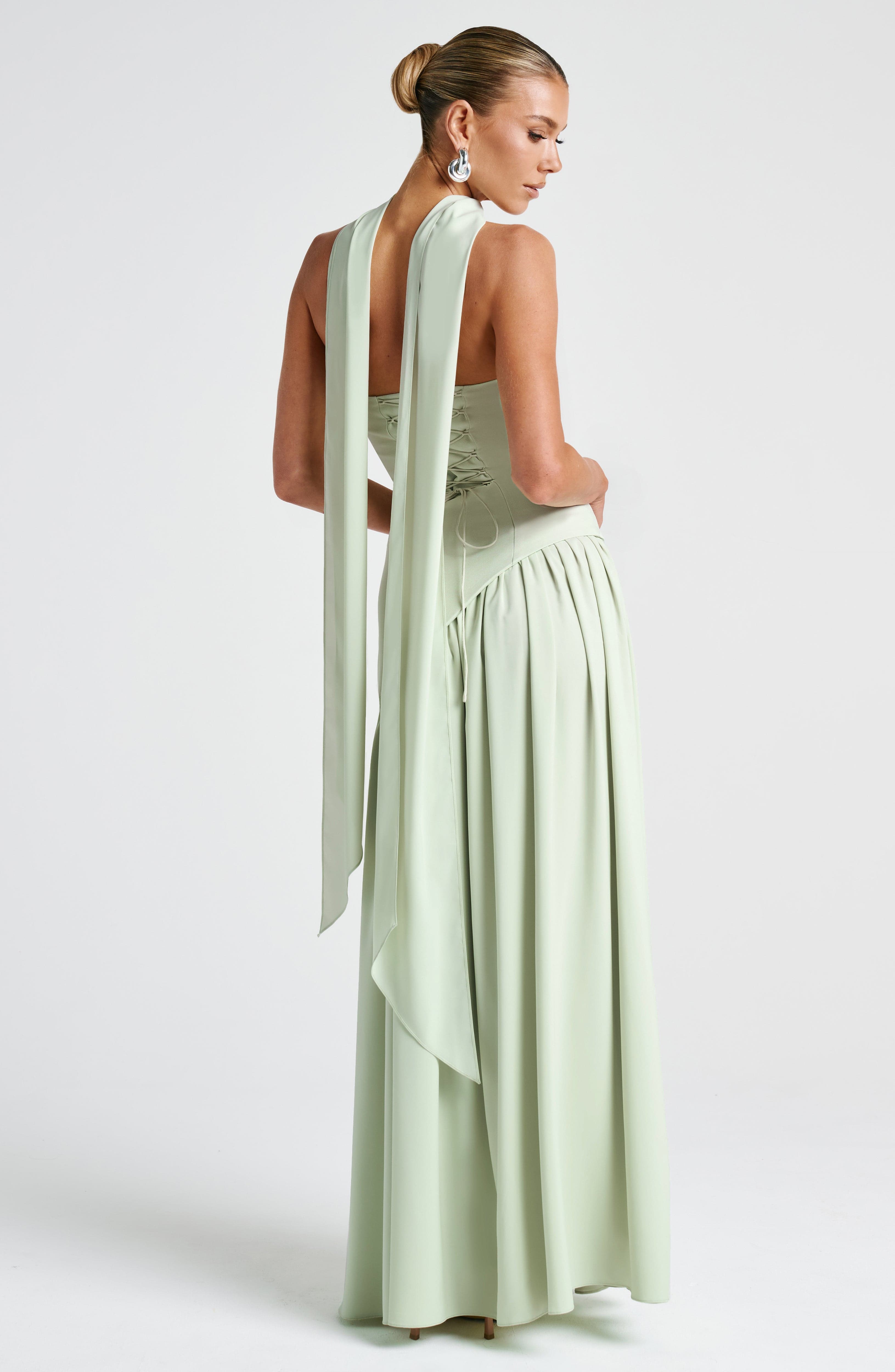 Robe Maxi Sans Bretelles pour Femme avec Fente Haute et Taille Asymétrique