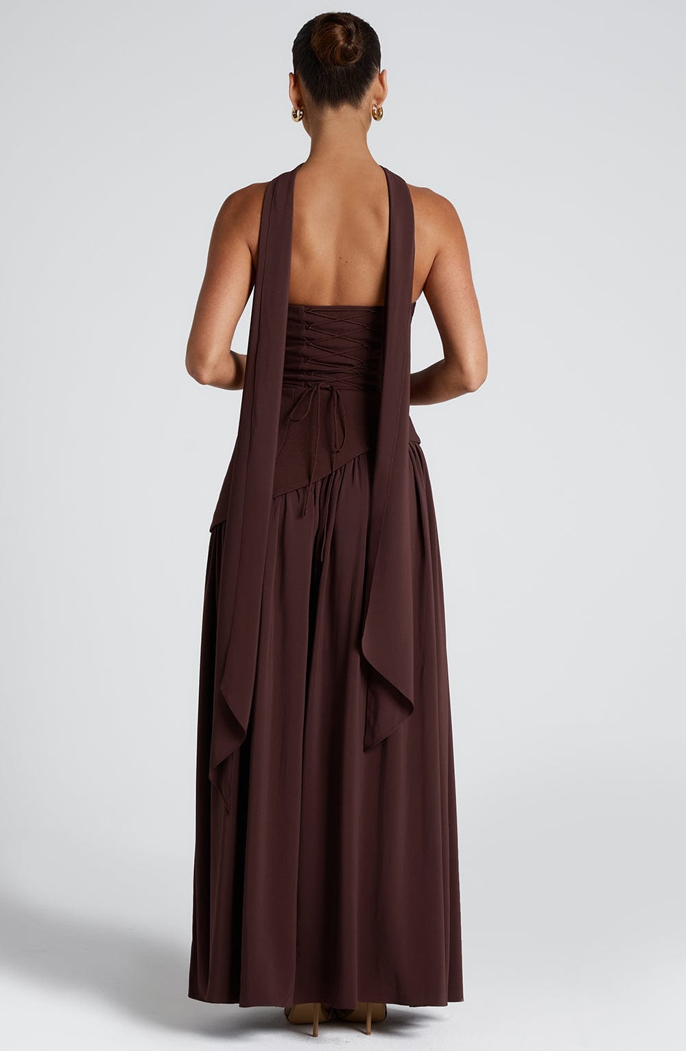 Robe Maxi Sans Bretelles pour Femme avec Fente Haute et Taille Asymétrique