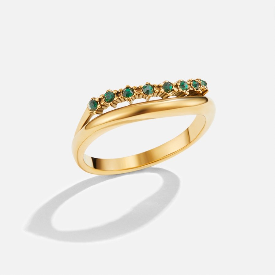 Bague superposée Adeline Émeraude