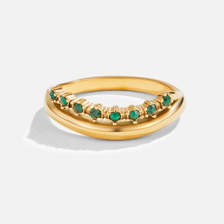 Bague superposée Adeline Émeraude