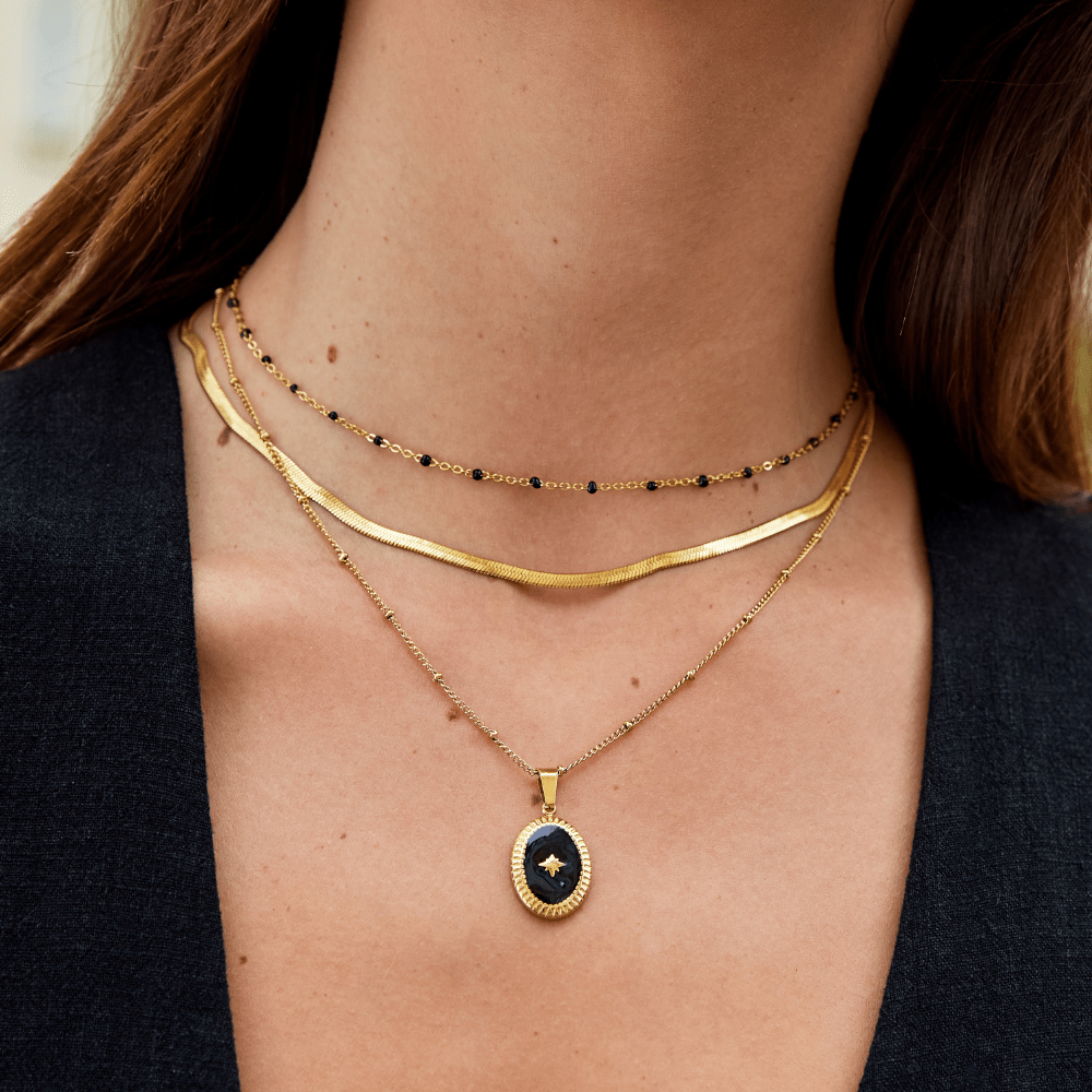 Collier de perles noires