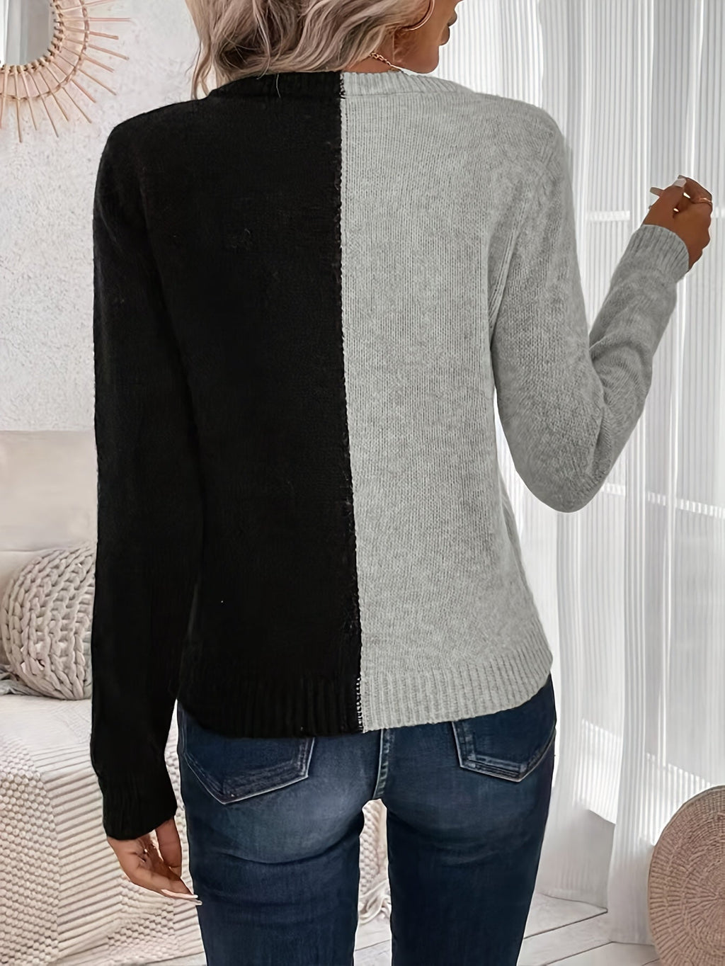 Noa | Pull élégant à col en V avec manches longues