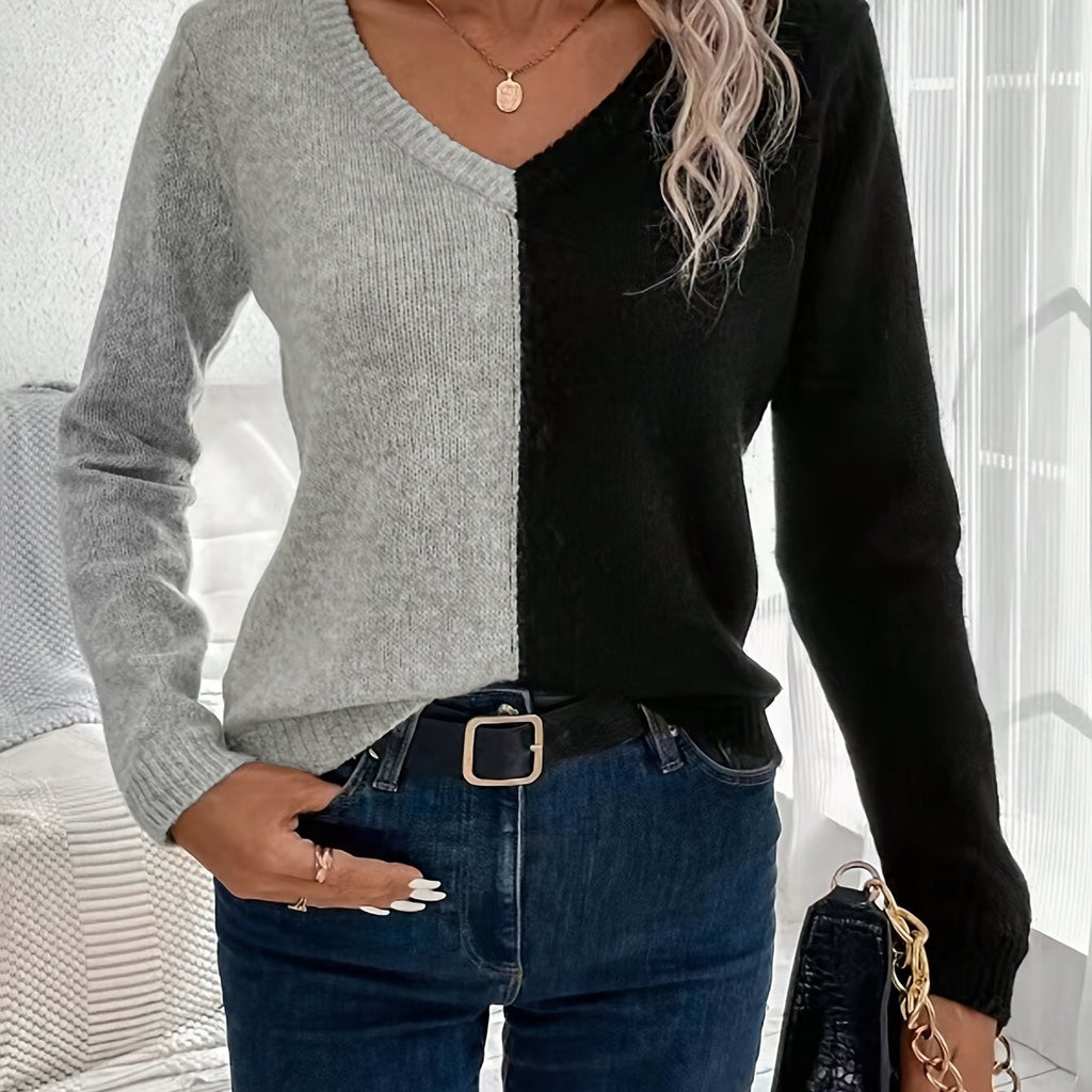 Noa | Pull élégant à col en V avec manches longues