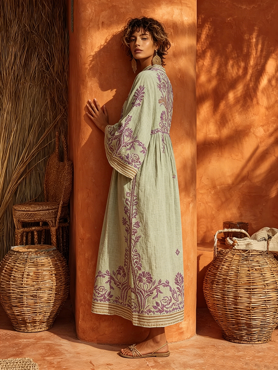 Celestina - Robe boho brodée au charme méditerranéen