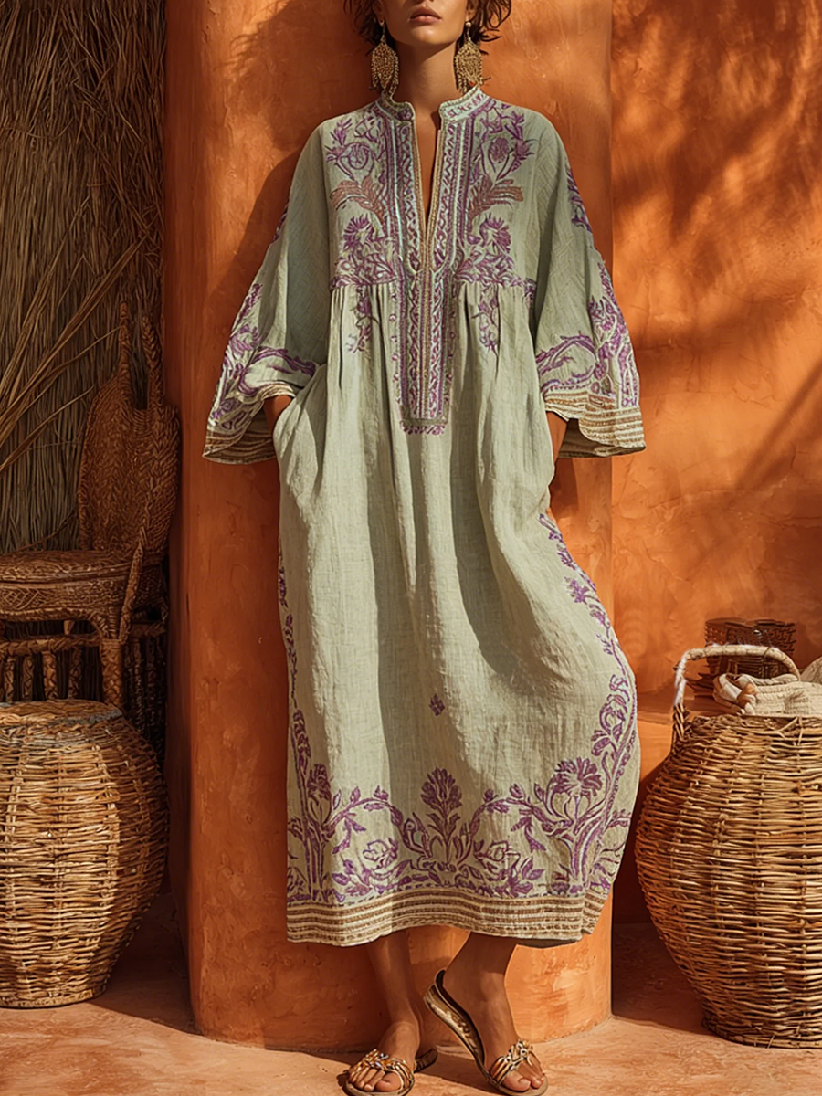 Celestina - Robe boho brodée au charme méditerranéen
