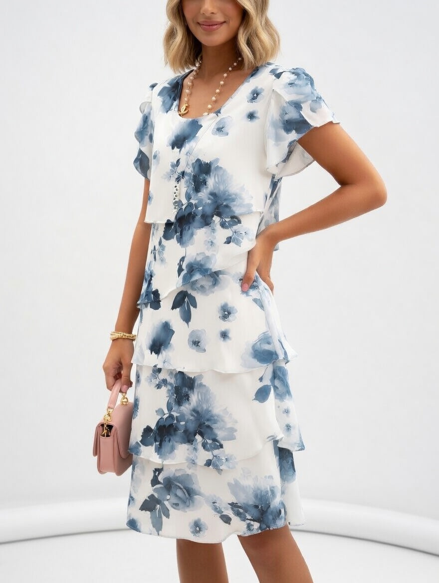 Floréline - Robe florale légère élégante estivale