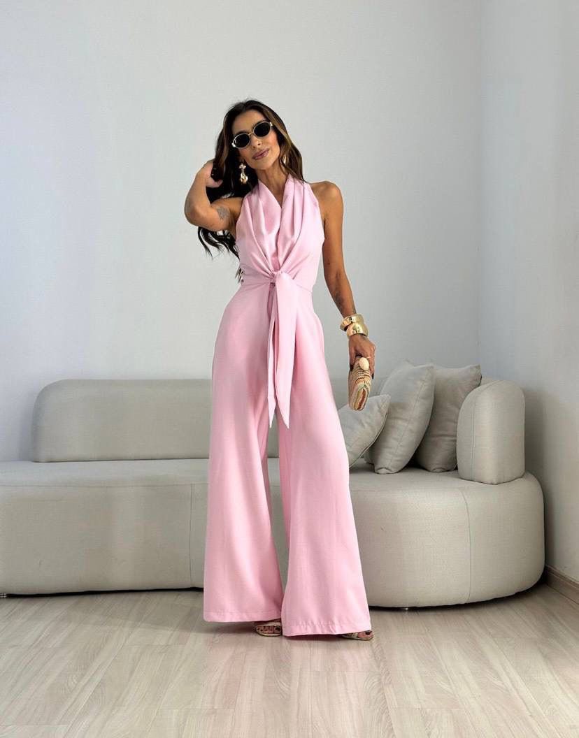 Nexellea - Combinaison Femme Fluide Élégante Taille Marquée Style Chic Soirée