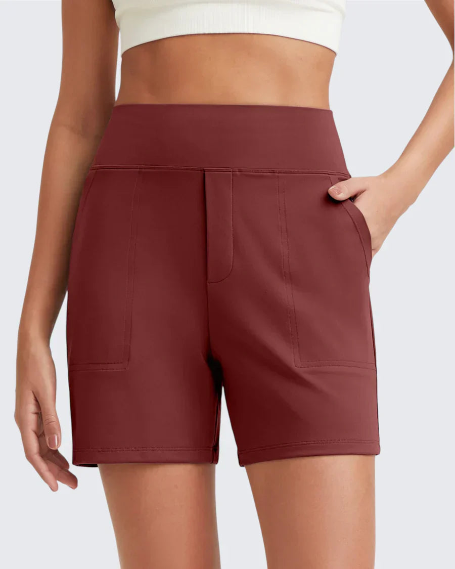 Phaedora - Short femme taille haute avec poches profondes
