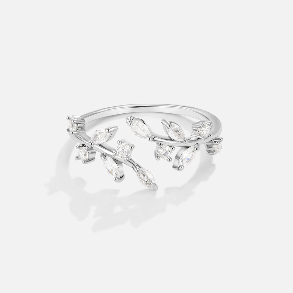 Bague Vigne de Cristal Argentée