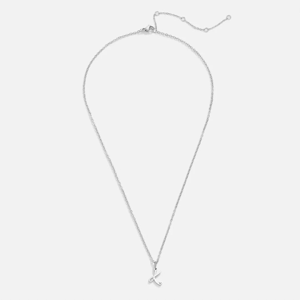 Collier Cœur Lettre Argent