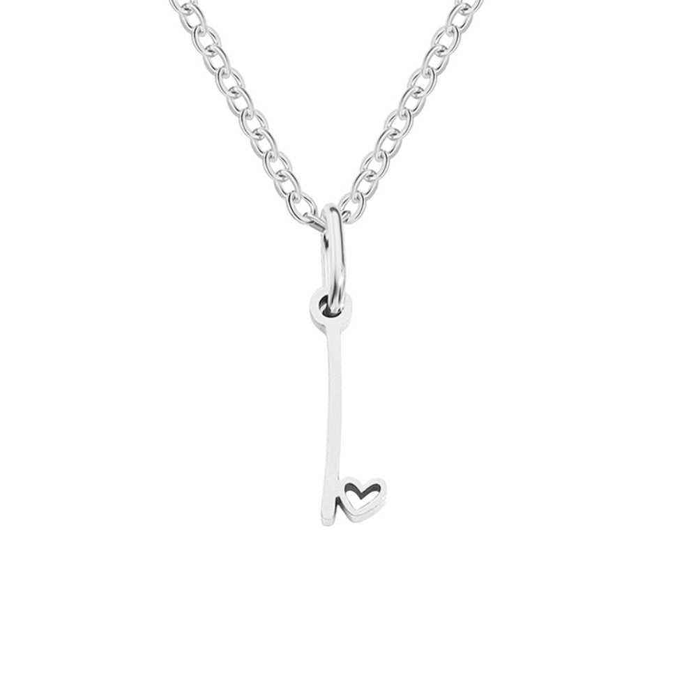 Collier Cœur Lettre Argent