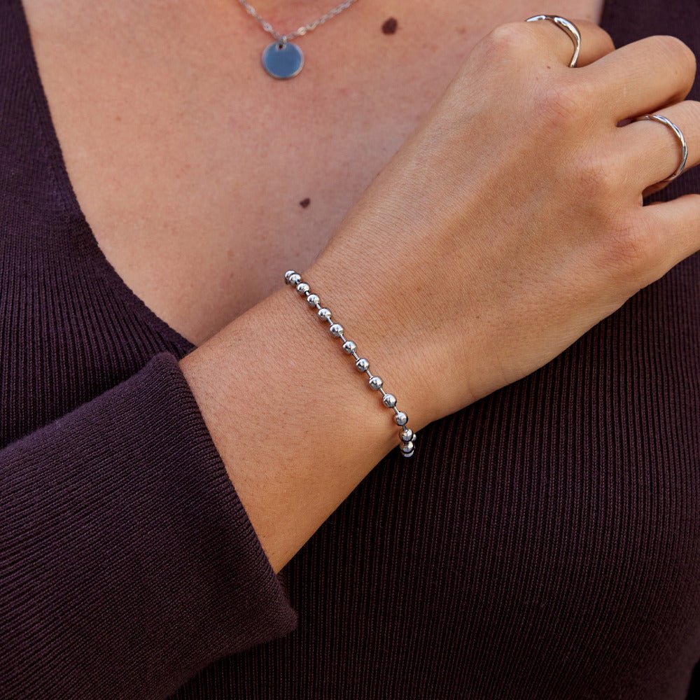 Bracelet de perles Elira argentées