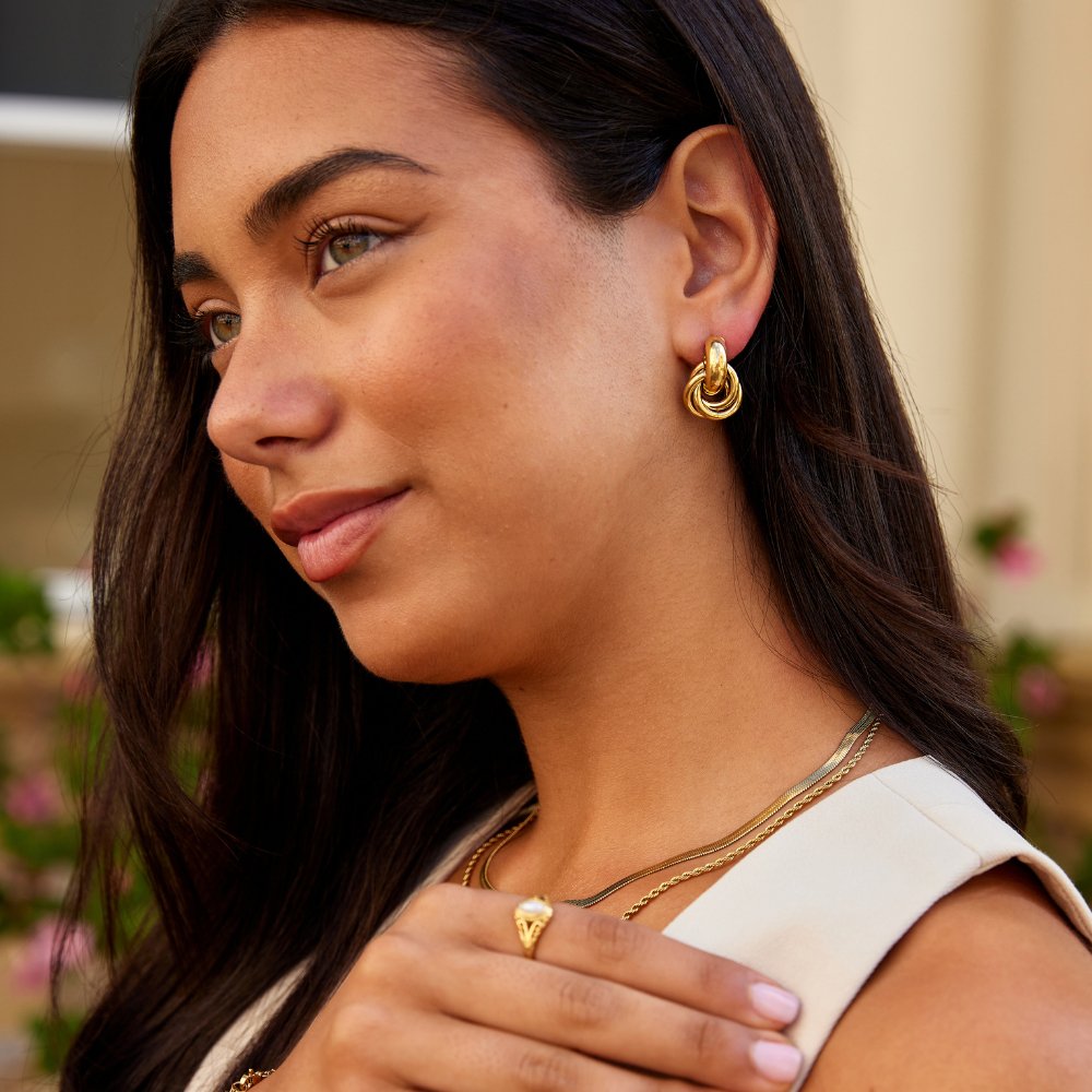 Boucles d'oreilles créoles torsadées Arla