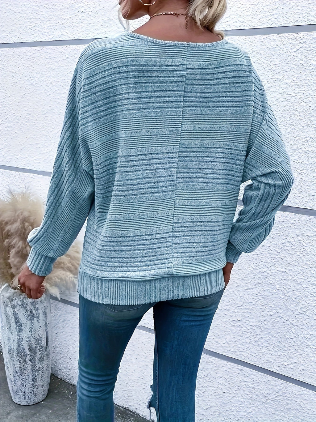 Sophie | Pull uni à manches longues et col rond