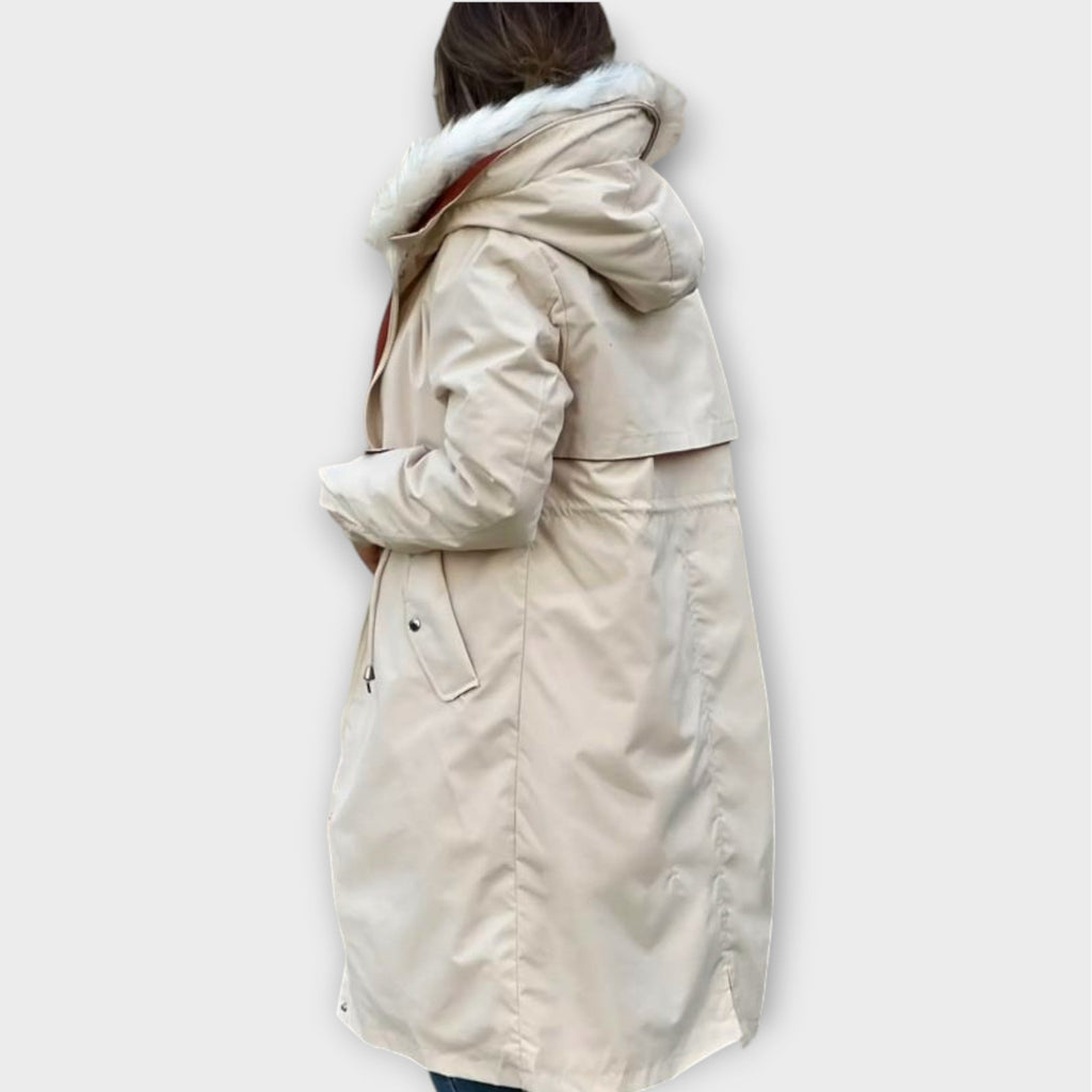 Parka d'Hiver Longue en Similicuir
