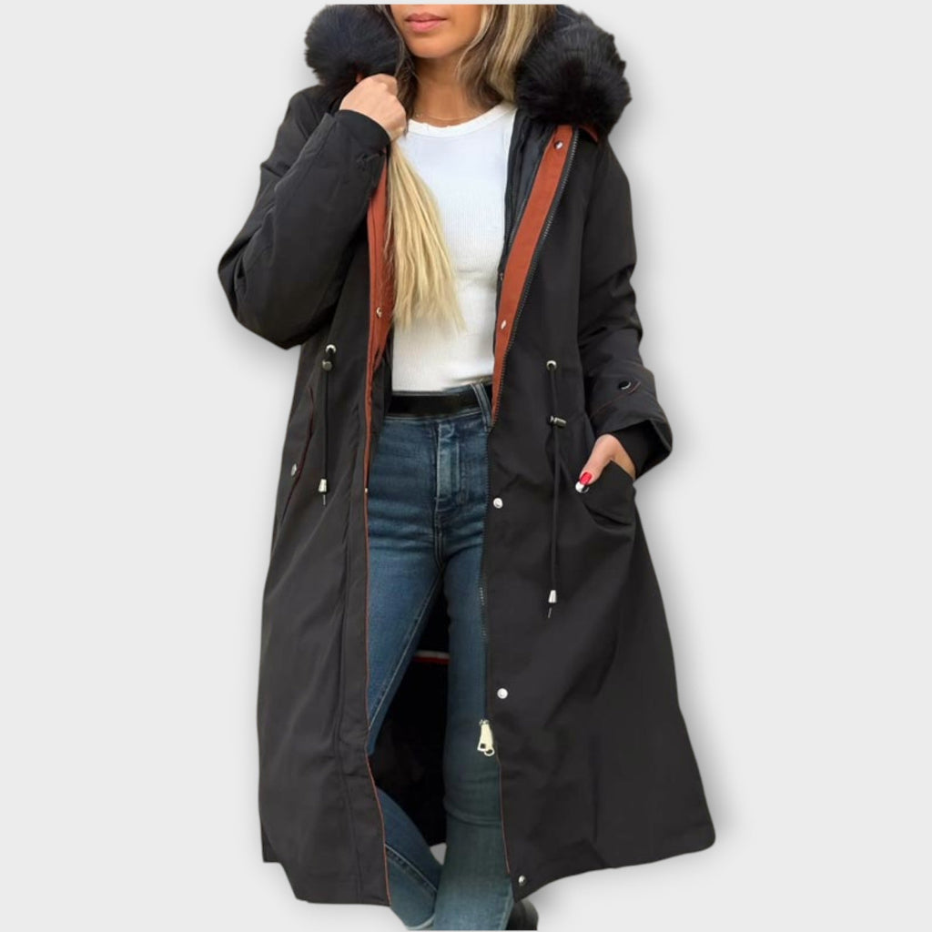 Parka d'Hiver Longue en Similicuir