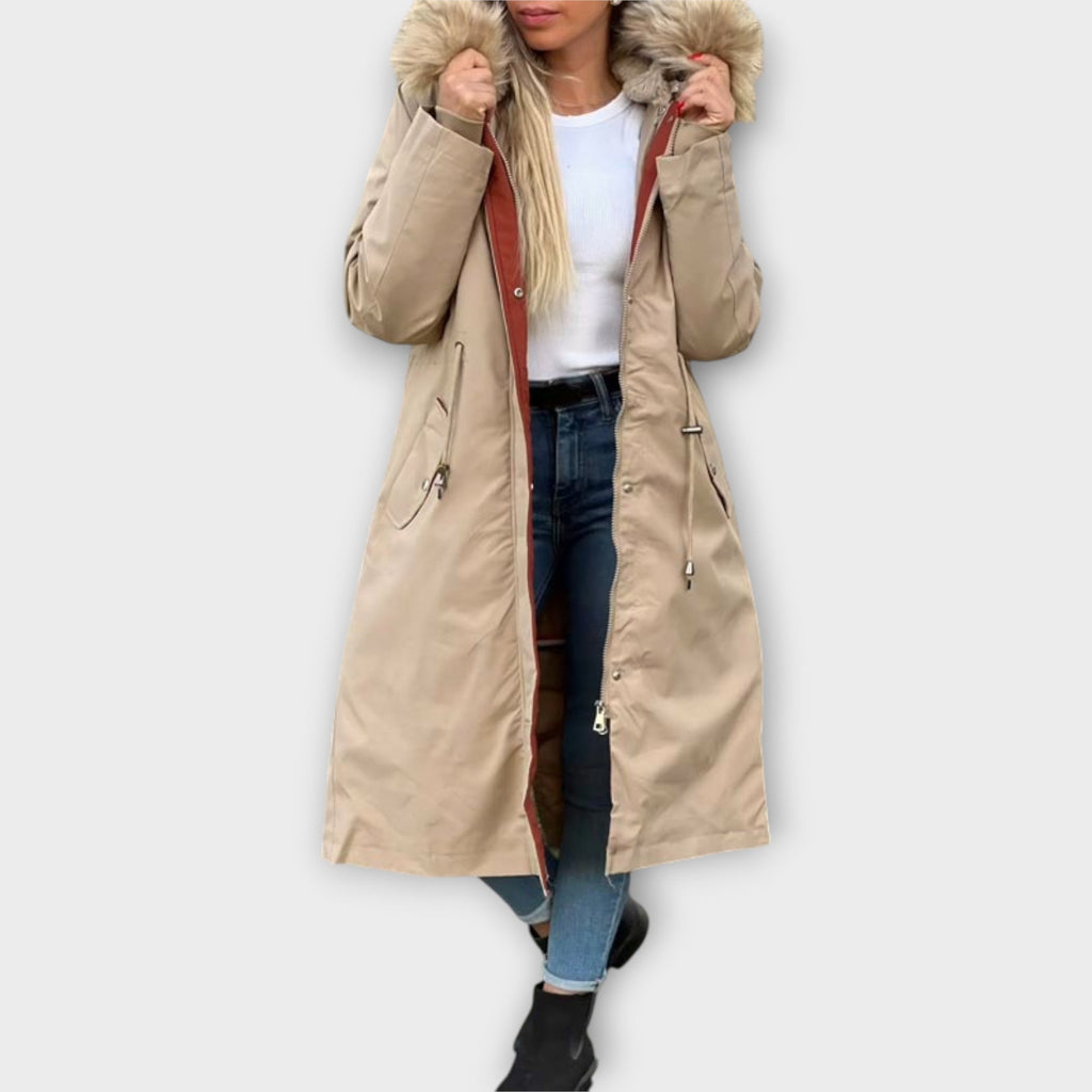 Parka d'Hiver Longue en Similicuir