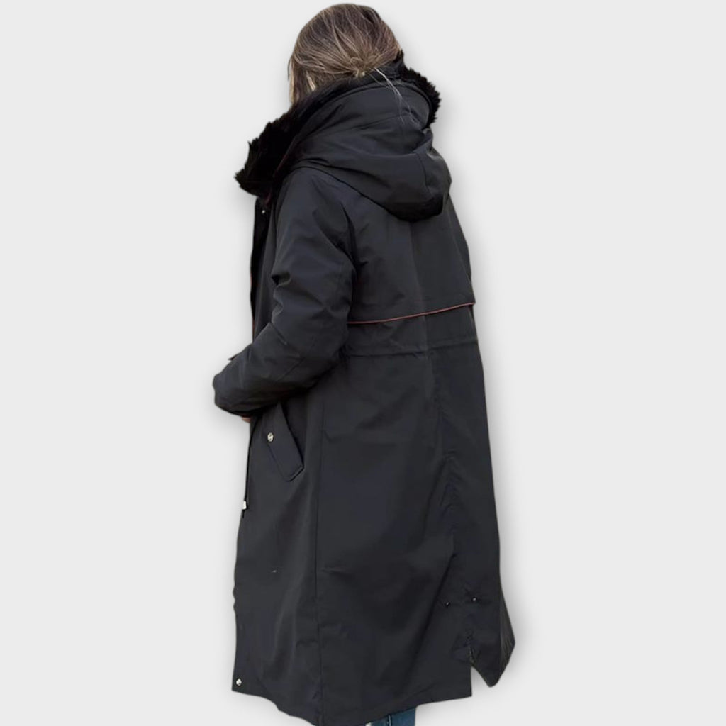 Parka d'Hiver Longue en Similicuir