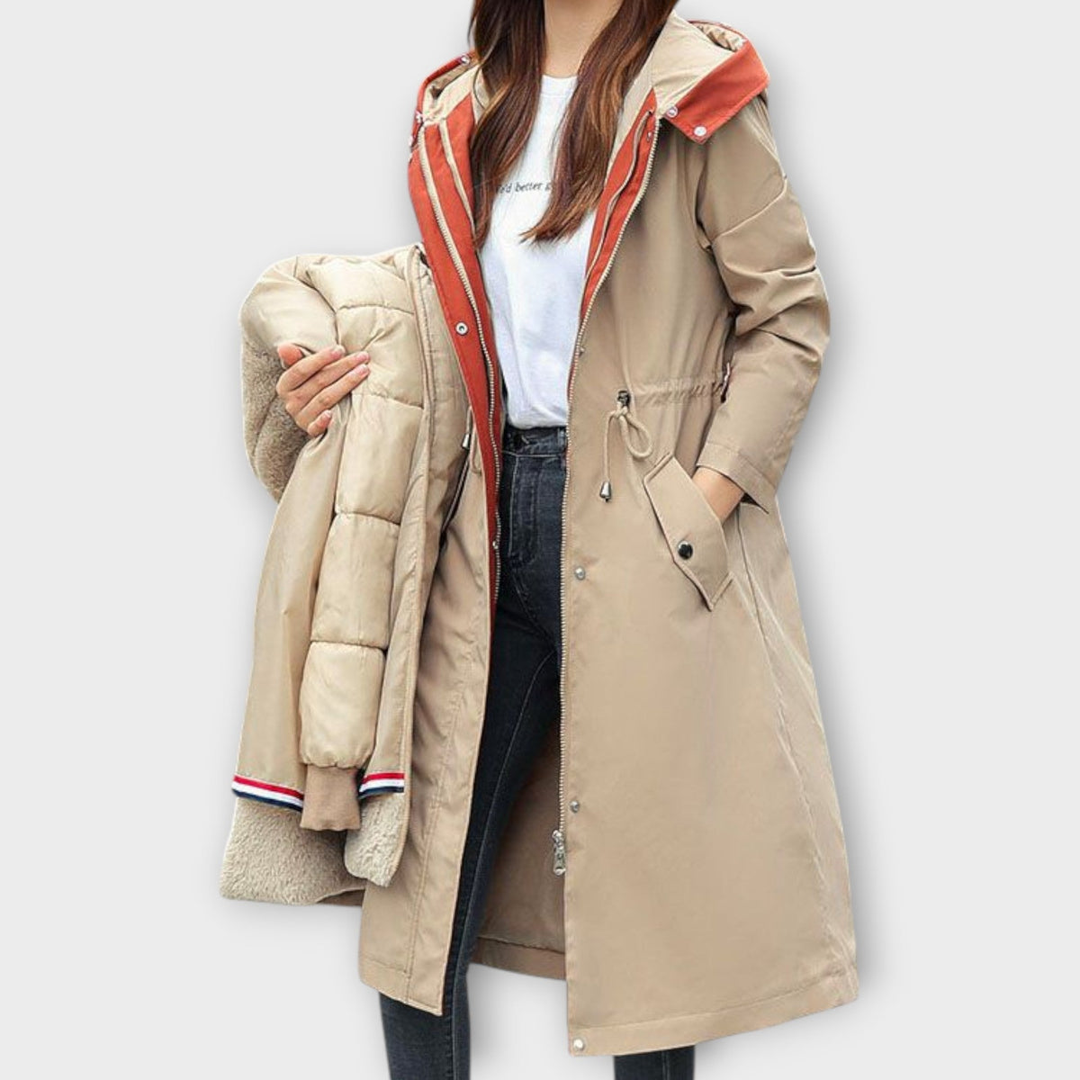 Parka d'Hiver Longue en Similicuir