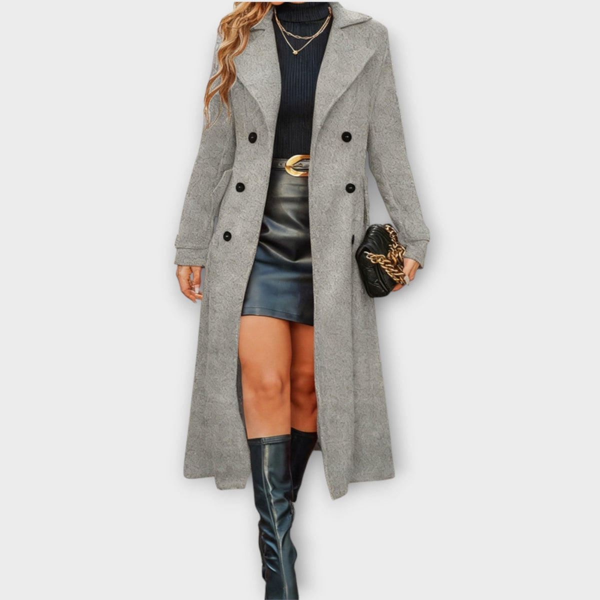 Manteau d'Hiver Élégant Longline