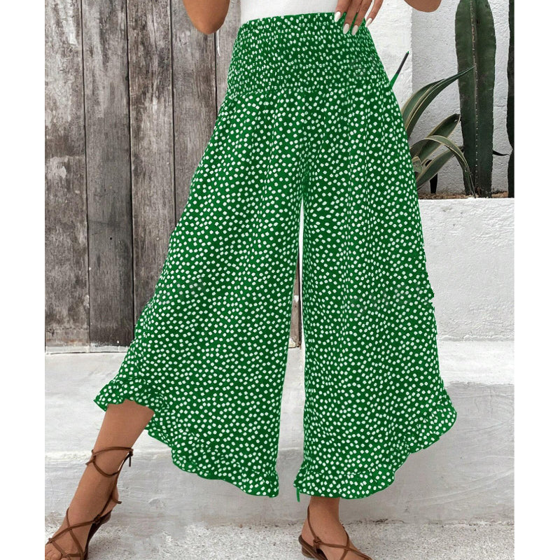 Ravixa - Pantalon Femme Fluide Taille Haute Coupe Large Pour Été