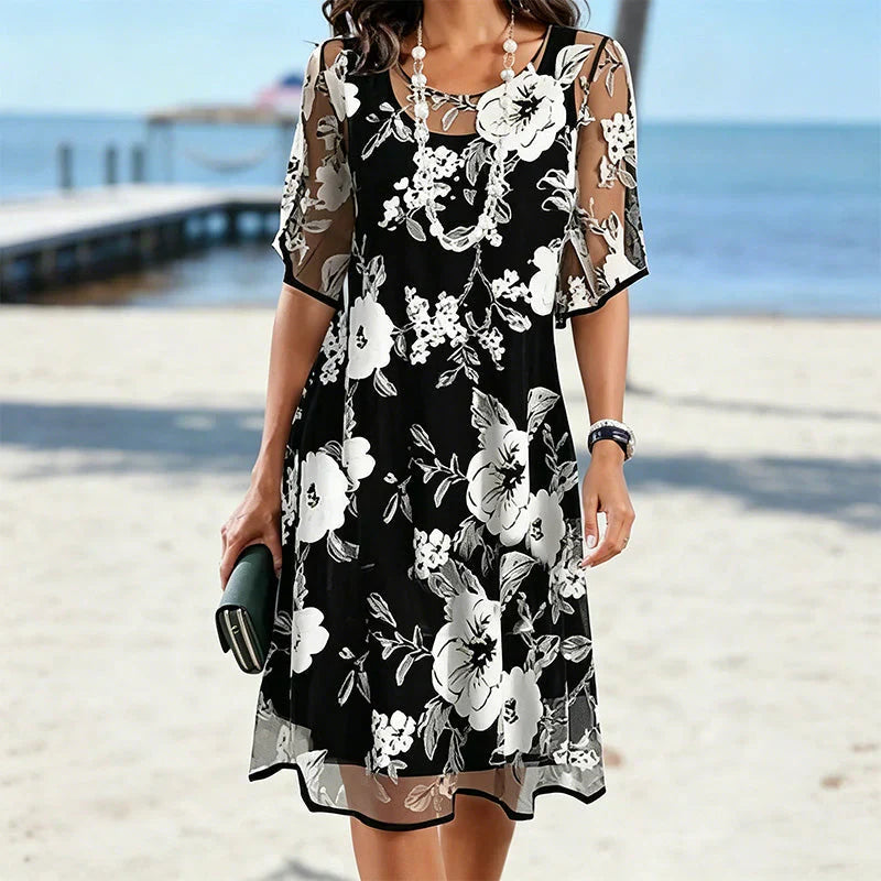 Elisa - Robe en chiffon floral élégante