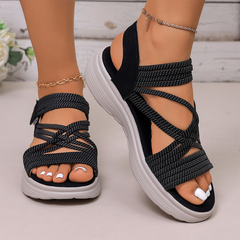 Marenya - Sandales sportives chics pour femmes avec des bandes élastiques