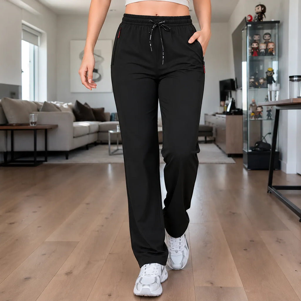 Pantalon Femme Aerelle – Léger, Taille Haute, Poches Zippées