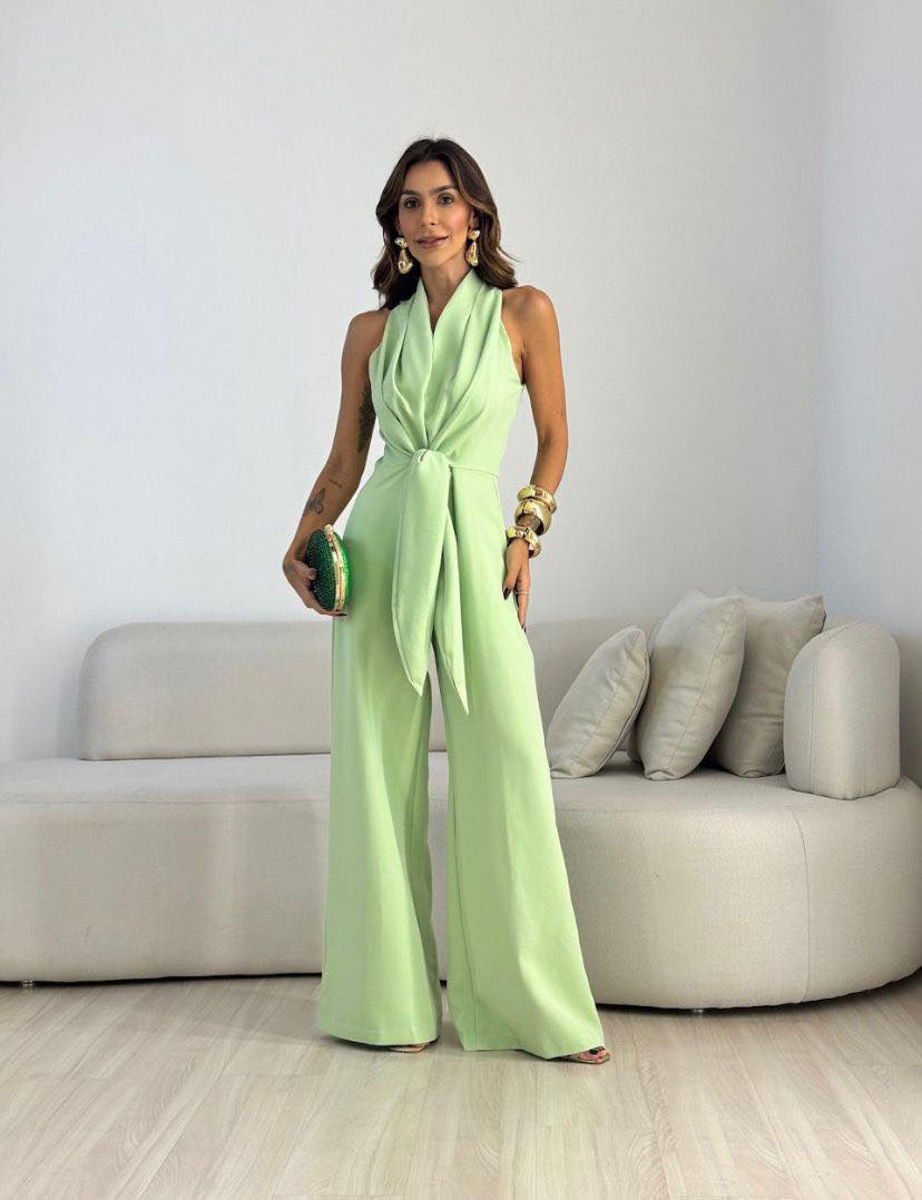 Nexellea - Combinaison Femme Fluide Élégante Taille Marquée Style Chic Soirée