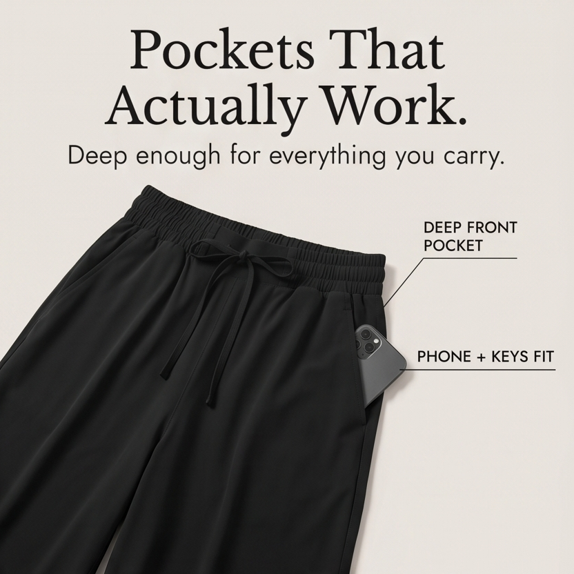 Pantalon Large Femme Veluna – Cropped, Style Épuré
