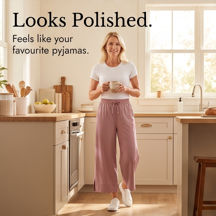 Pantalon Large Femme Veluna – Cropped, Style Épuré