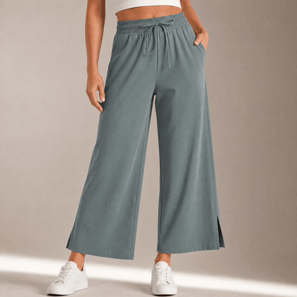 Pantalon Large Femme Veluna – Cropped, Style Épuré