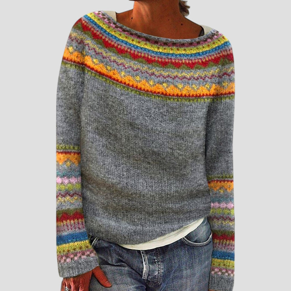 Sienna | Pull Femme en Maille avec Motif | Coupe Détendue & Chaud
